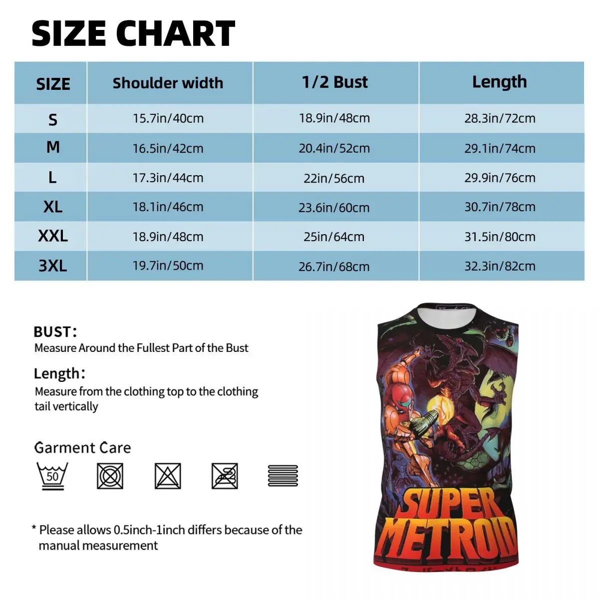 Super Metroid Large Game Men Printed Sleeveless T-shirt Casual Hip Hop Street Style Beach Holiday Tank Tops
