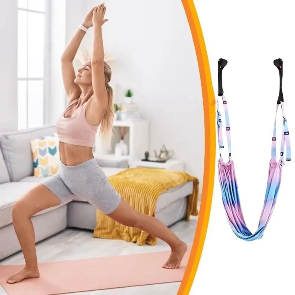 Adjustable Women Aerial Yoga Strap Elastic Stretch Door Hanging Aerial Yoga Hammock Swing Flexibility Training