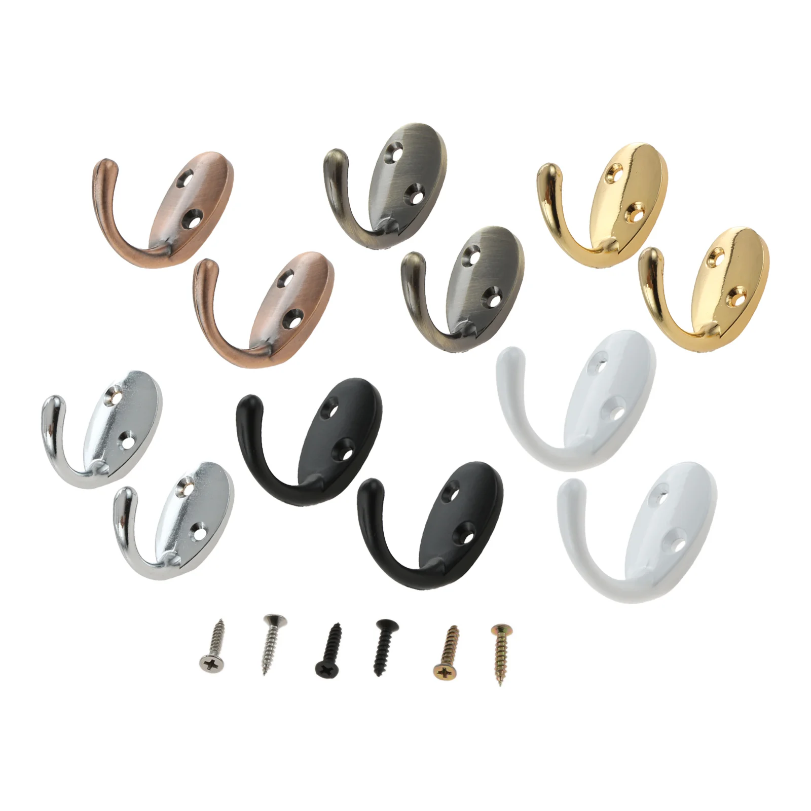 2Pcs Coat Hooks Wall Mounted Door Back Zinc Alloy Home Storage Holder Rack Robe Towel Hat Bag Key Hangers Hook