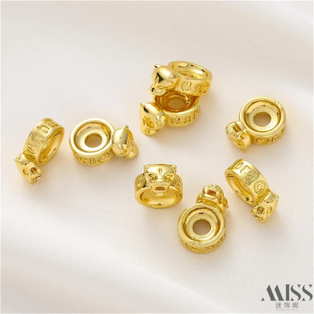 

Песочное золото, коровья голова, буква, карта, кольцо, бусина, аксессуары «сделай сам», 18 К, свободные бусины, браслет ручной работы, ожерелье, ювелирный материал