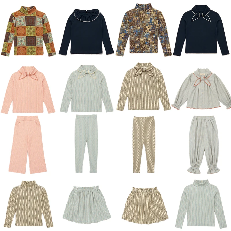 

aw25 kids t shirts and pant clothing sets M&P boys girls cute print long sleeve tops tees clothing