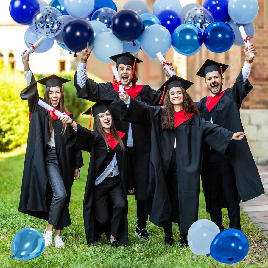 100 قطعة بالونات زرقاء مجموعة 12 بوصة معدنية كروم لؤلؤة البحرية والباستيل بالونات زرقاء مغبرة أعياد الميلاد عيد الأب 2025