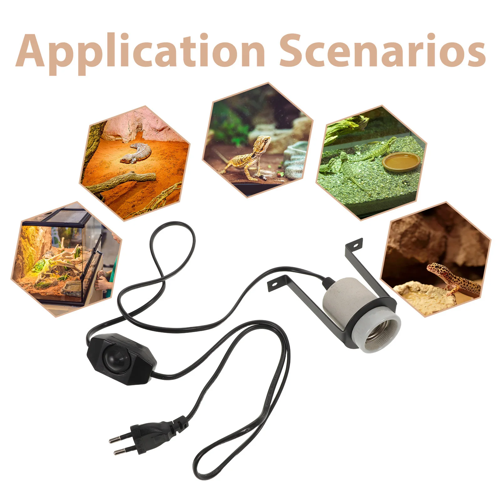 セラミック爬虫類ヒートエミッターランプホルダー高温耐性調整可能カメトカゲヘビ育雛器ヒートランプペット用