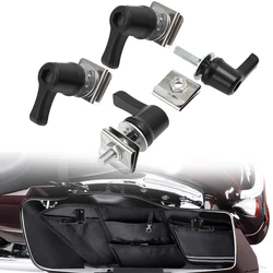 Universal Motorcycle 4Pcs Black Saddlebag Lever Lock Bolts & Nuts Kit For Harley CVO Touring Dyna Road Glide Breakout Deluxe