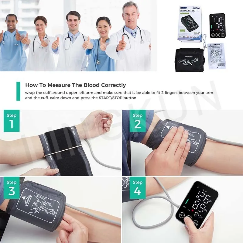 New LED Blood Pressure Monitor Big Screen Broadcast Tonometer Digital Arm Tonometer Sphygmomanometer BP Monitor Health Care