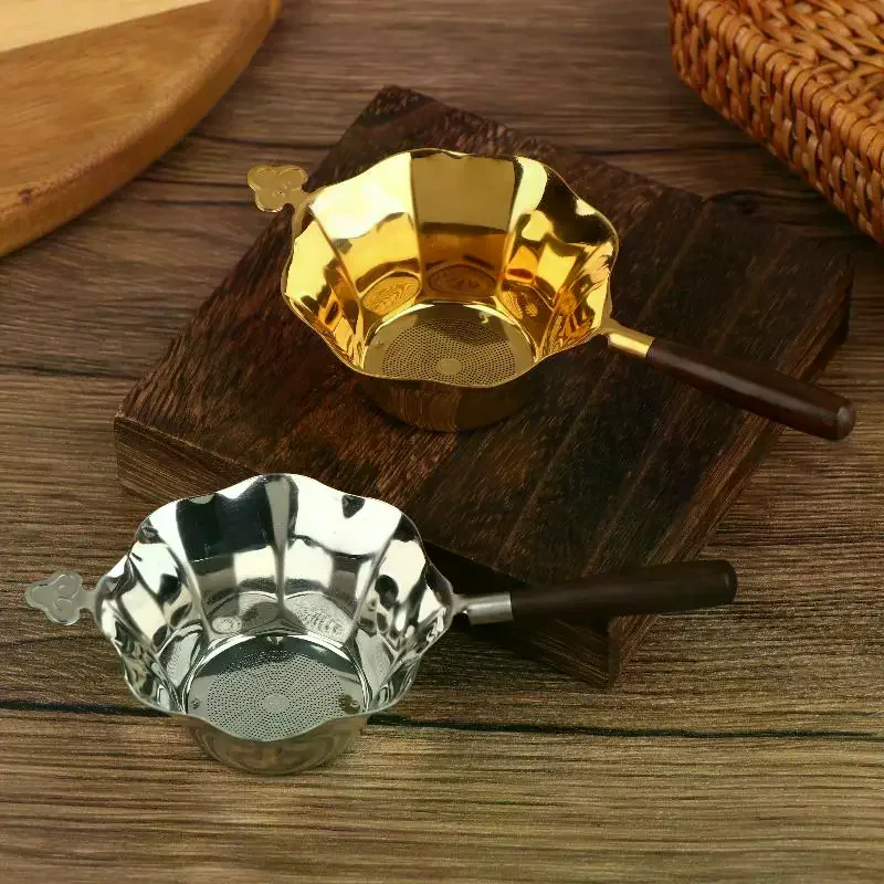 Creative Hammer Patterned Fish Tea Strainer Metal Tea Filter Mesh Alloy Separator Tea Ceremony Accessories Gold Sliver