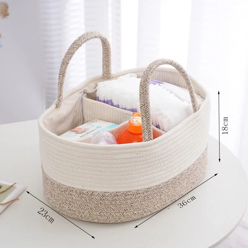 Multifunctional Travel Out Portable Mommy Bag Cotton Rope Diaper Bag Diaper Storage Bag Baby Diaper Storage Basket