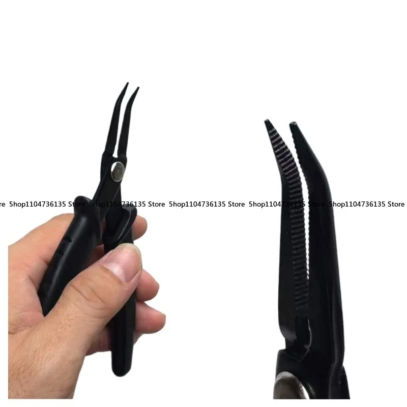 Badminton Racket, Tennis Racket Threading Tool, Curved Nose Pliers, Black - view 2