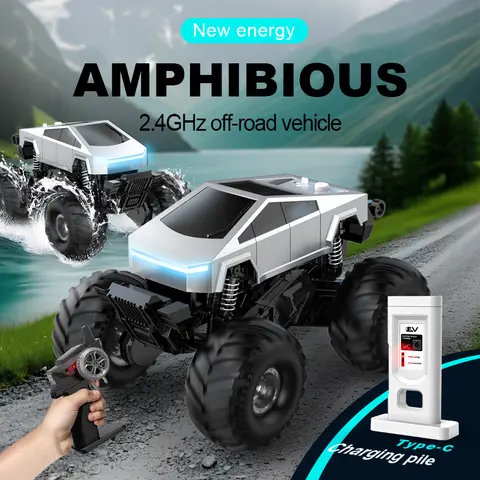 Cybertruck RC Car Kids Toys for kid Remote Control Car Amphibious Truck 4WD All Terrain Off-Road Pickup1:16 Scale 2.4GHZ