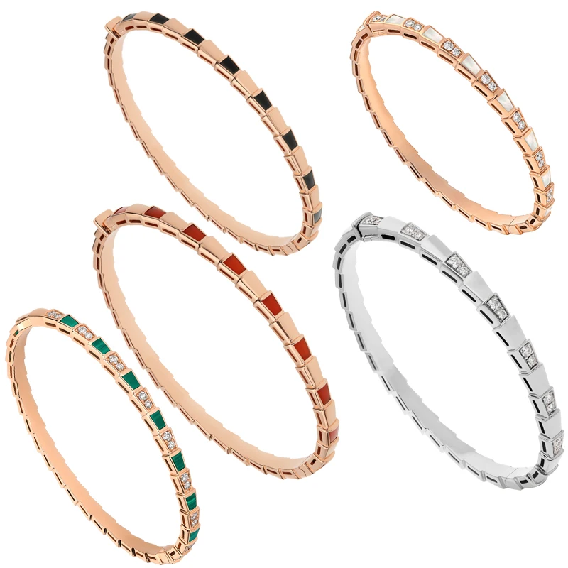 

2025 New Interval Diamond Inlaid Bracelet Classic Style Multi Color Fashion Versatile Gift