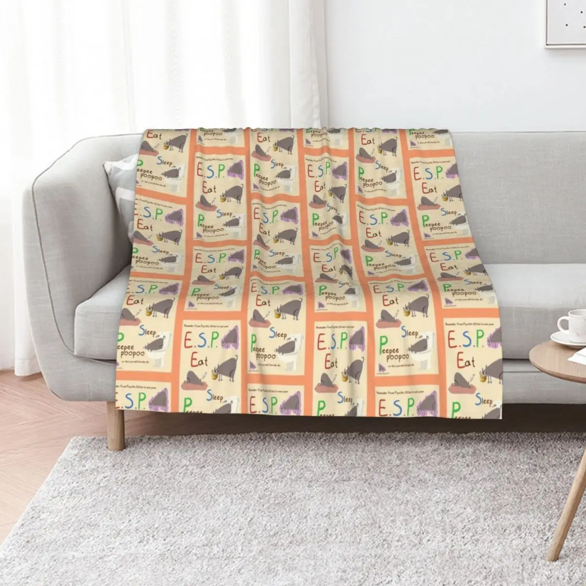 ESP Self Care Reminder Cat Poster Throw Blanket Outdoor Soft Blanket for Picnic Beach Camping