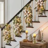 Cordless Prelit Stairs Decoration Lights Up Christmas Staircase Decorations Stairway Swag Trim Garland Xmas Navidad Natal 1