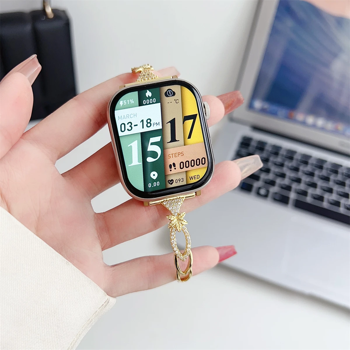 Pulseira de relógio para iwatch 42/44/45/46/49mm 38/40/41mm pulseira de relógio de metal fashion para série de relógios Ultra2 série 10/9/8/7/6/5/4/3/2/1_voghion.com