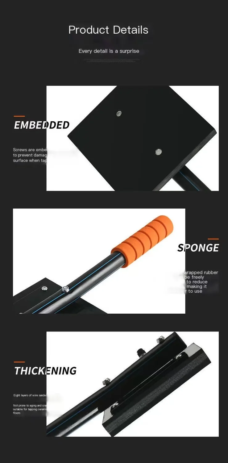 2023 Tile tapping board for laying tiling tools, large-sized thickened rubber tapping board, decoration artifact, new rubber