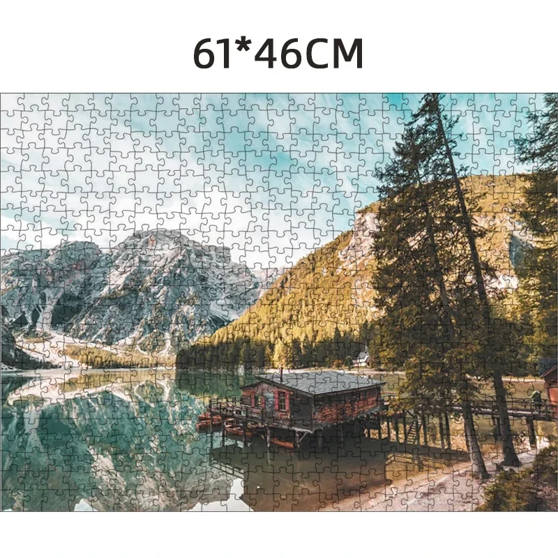 61*46cm Adult Jigsaw Puzzle 500 Pieces Traveling in a Calm Lake Stress Relief Entertainment Toys Paper Puzzles Christmas Gift