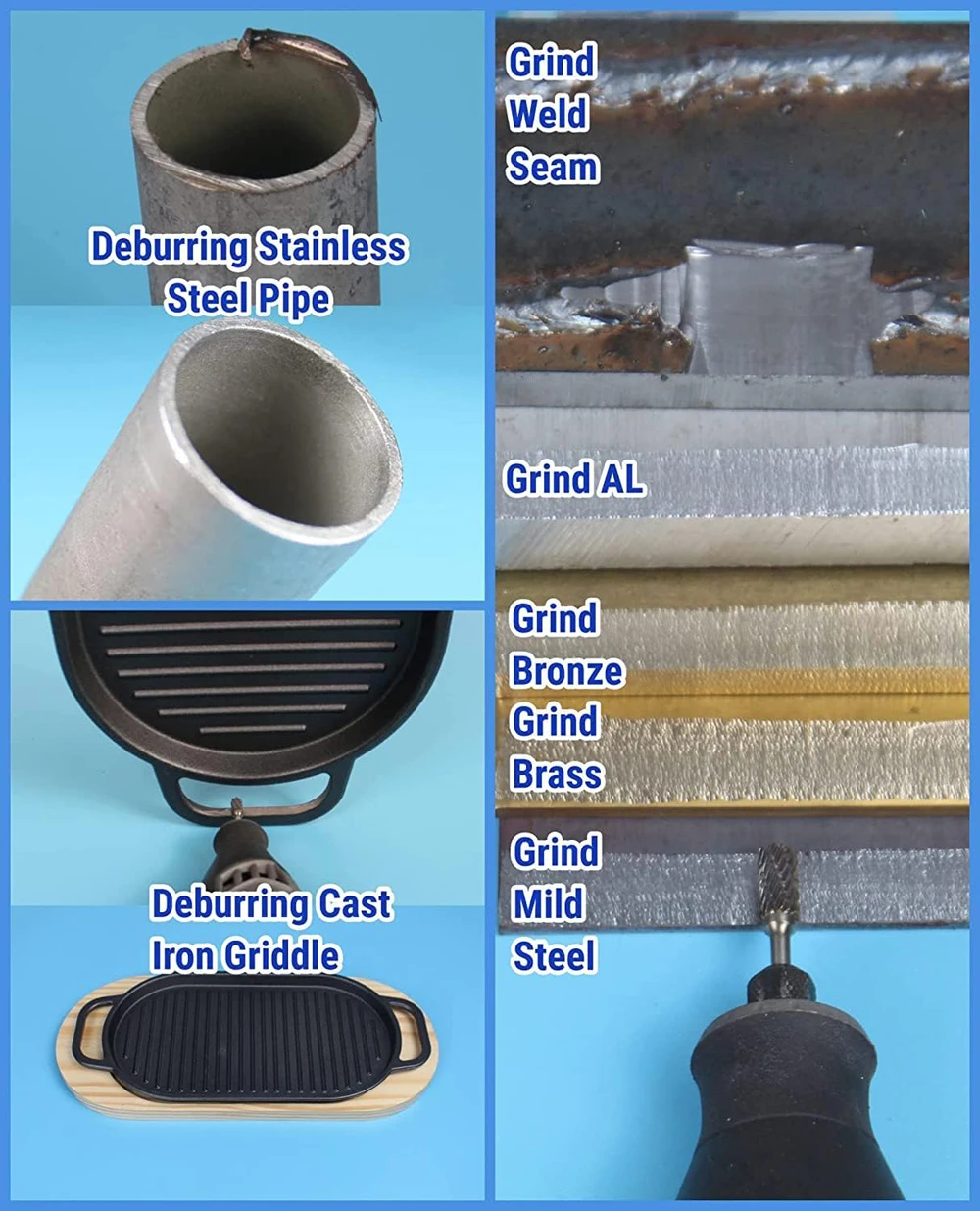 Tungsten Carbide Milling Cutter, Rotary Ferramenta Burr, Double Diamond Cut, Ferramentas Dremel, moagem elétrica, 1/8 \