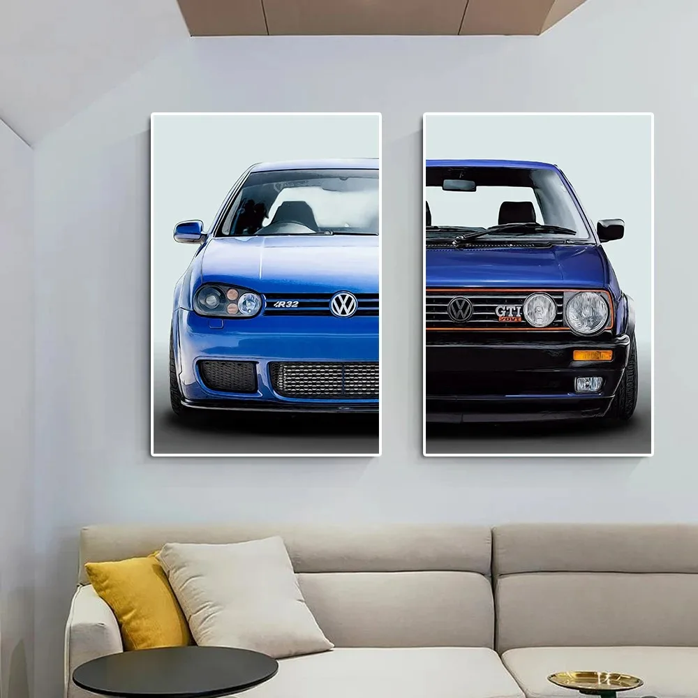 Modern Sports Car Golf Gti Graffiti Canvas Painting Luxury Retro Racing Poster Print Abstract Supercar Wall Art Room Home Decor