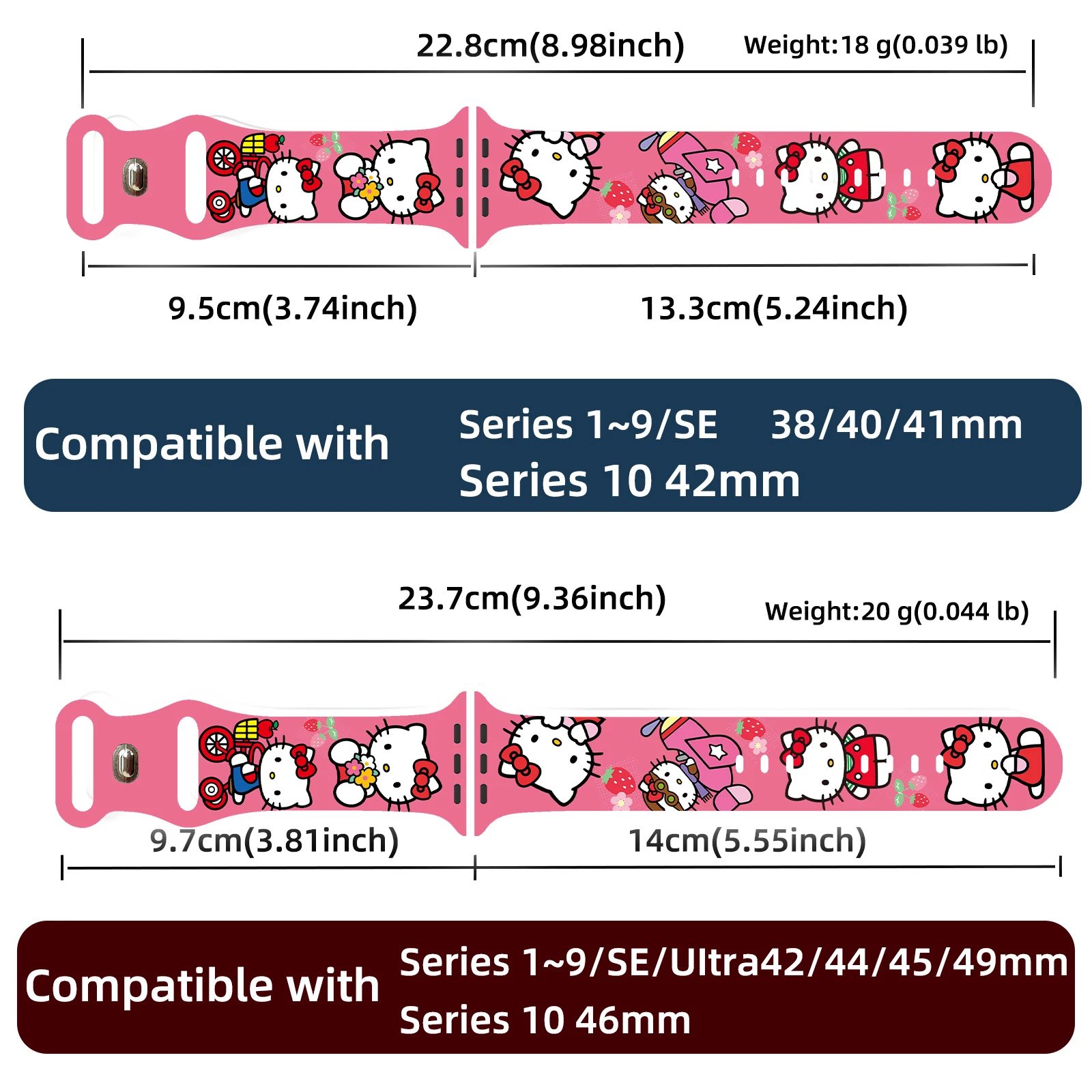 سانريو KT حزام الطباعة القط لساعة أبل 11 10 9 8 7 الفرقة استبدال سوار ل iWatch 46 مللي متر 42 مللي متر 41 مللي متر 40 مللي متر حزام الساعات #6