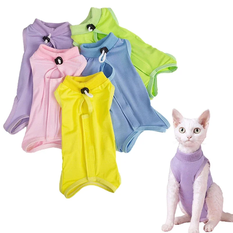Traje de destete para gatos, ropa de recuperación anti-lamer tras cirugía, mono suave para cachorros y gatitos, traje de esterilización para gatos, chaleco para mascotas.