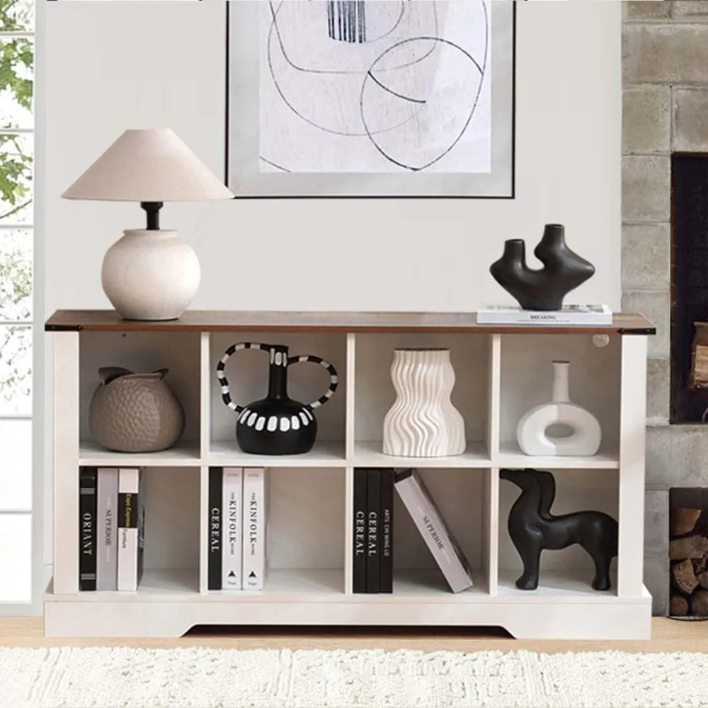 8 Cube Storage Organizer With LED Lights, Wooden Bookcase With Storage, Modern Cube Shelf For Living Room, Bedroom, Home Office