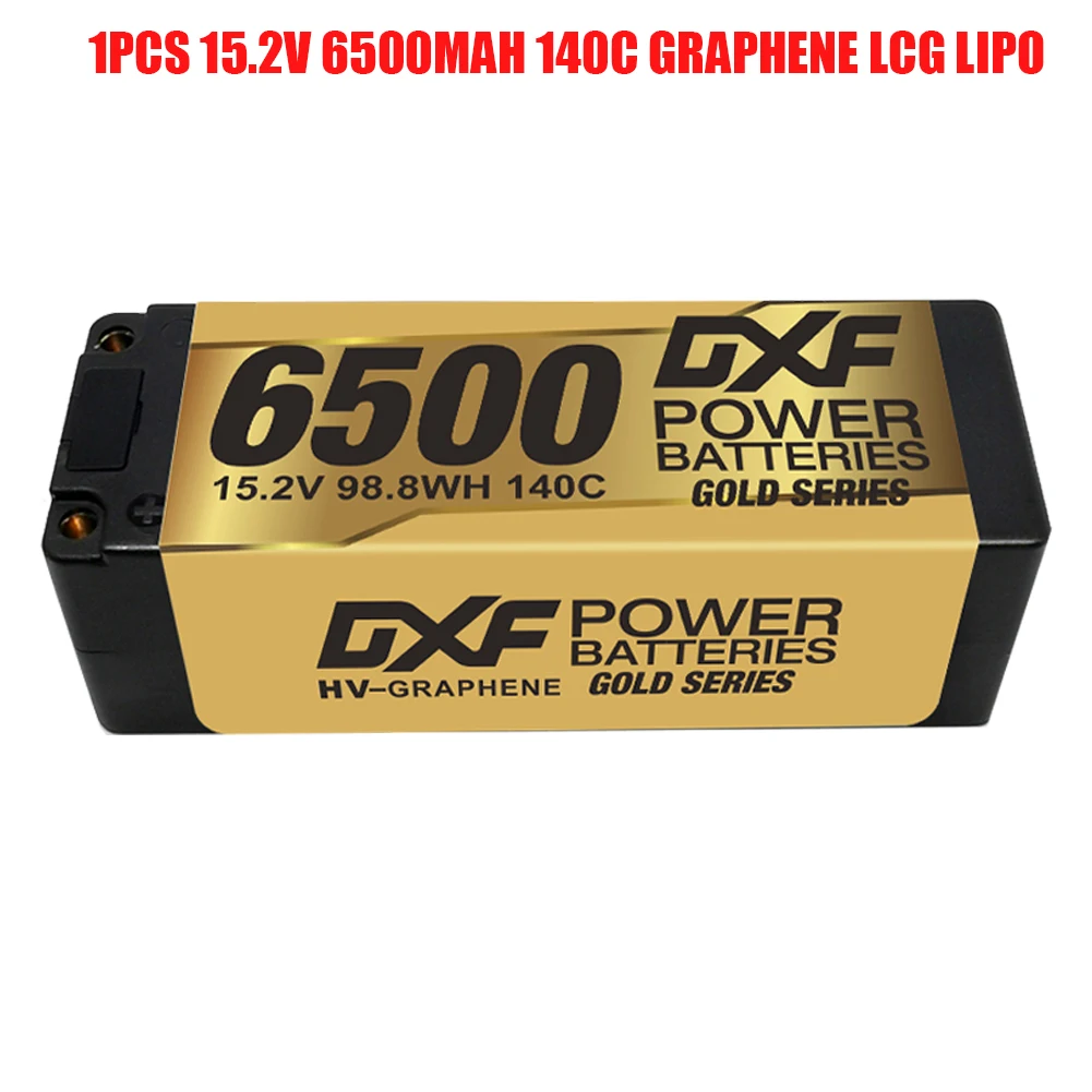 DXF 1/2PCS Hardcase 4S Lipo Battery 15.2V 140C Graphene LCG 6500mah Gold Version XT60 EC5 TRX XT90  for 1/8 Buggy Truck Off-road