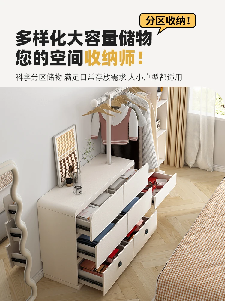 French style bedroom floor to ceiling coat hanger, integrated mirror, multi-functional vertical coat hanger for household use