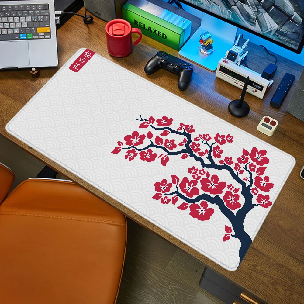 Sakura Pc Gaming Accessories Gamer Desk Pad Keyboard Mouse Mat Computer Table Mousepad Anime Large Mats Office Xxl Mause Pads