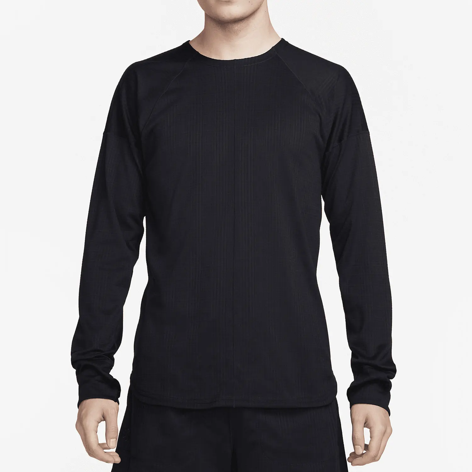 Camiseta deportiva de manga larga con cuello redondo para hombre Nike Authentic Yoga Dri FIT FB7776-010