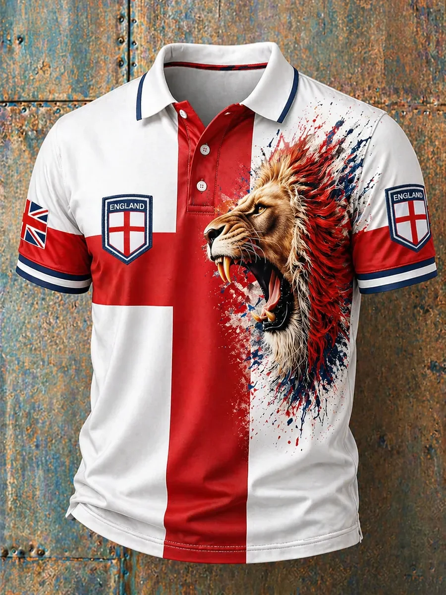 2026 Edition Women's England Fan Football Polo Shirt - 3D Print - Fashionable and Comfortable - Suitable for Both Men and Women