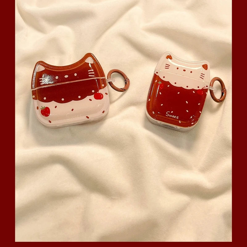 

Earphone Case for AirPods 1/2/3/4 AirPods Pro1/2/3 TPU Material Strawberry Cat Soft Shell Headphone Protective Case Accessories