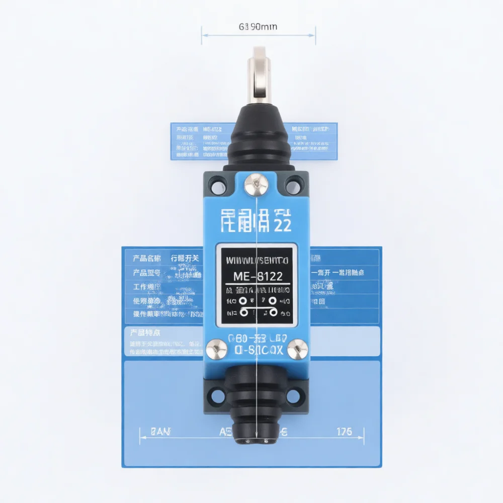 For YIBODQ ME8108 Roller Lever Micro Limit Switch Industrial Automation Electrical Control Position Detection Device