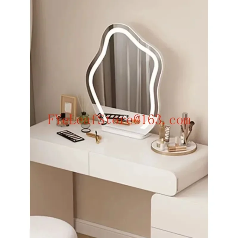 Internet famous Duojing desktop makeup and dressing rechargeable smart mirror, light luxury LED high-end mirror