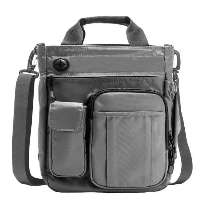 

Men Multifunction Shoulder Messenger Bag Headphone Hole Waterproof Nylon Travel Handbag Large Business Storage Sling Bags