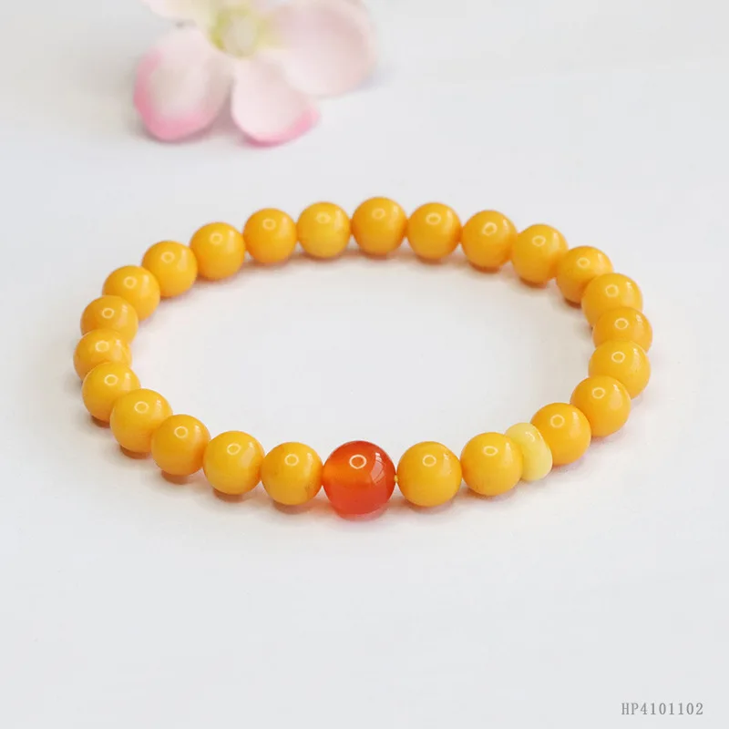 

7mm Natural Amber Bracelet Old Beeswax Bangle Women Healing Gemstone Fine Jewelry Genuine Baltic Yellow Amber Bracelets