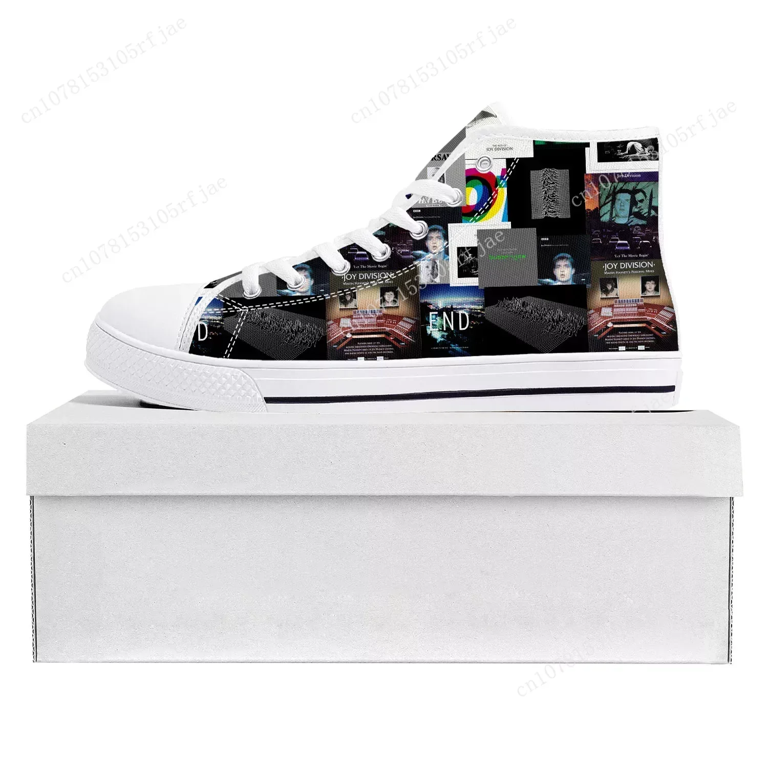 Joy Division Rock Band High Top High Quality Sneakers Mens Womens Teenager Canvas Sneaker Casual Couple Shoes Custom Shoe White