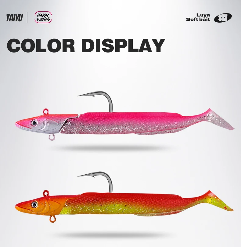 TAIYU Set Leuchtköder Weichköder Aal T-Flosse 12cm 23g Langsam Sinkender Bleikopf-Lure Kunstköder für Barsch/Forelle/Hecht – Detail 13