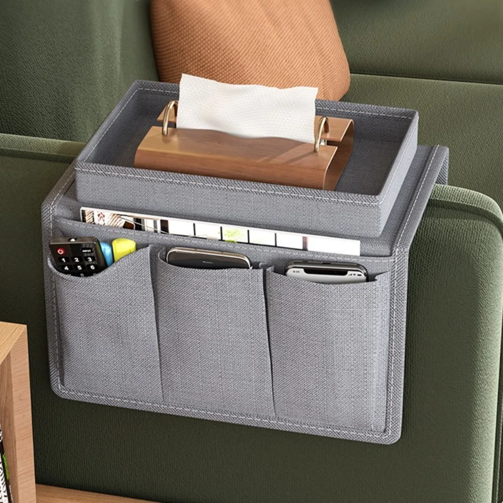 Oxford Cloth Sofa Storage Bag Multiple Pockets Coffee Cup Sofa Armrest Organizer Cellphone Tissue Storage Tray Home Decor