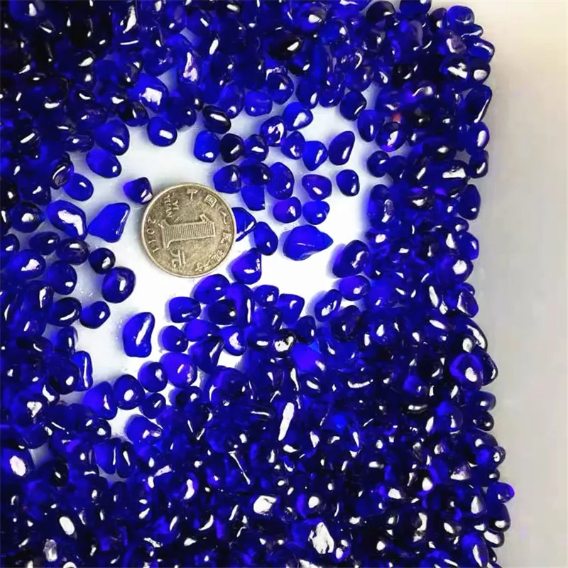 1000g blue Glass Gravel Coloured Glaze Crystal Buddha Aquarium Fish Tank Vase Stones 8-12mm Natural Quartz Crystals view 3