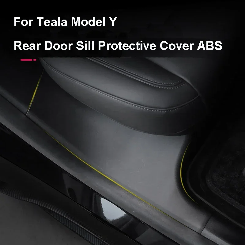 Rear Door Sill Pad For Tesla Model Y Protective Guards Cover Threshold Bumper Strip Fit Original Car Anti Kick Pads ABS Modely