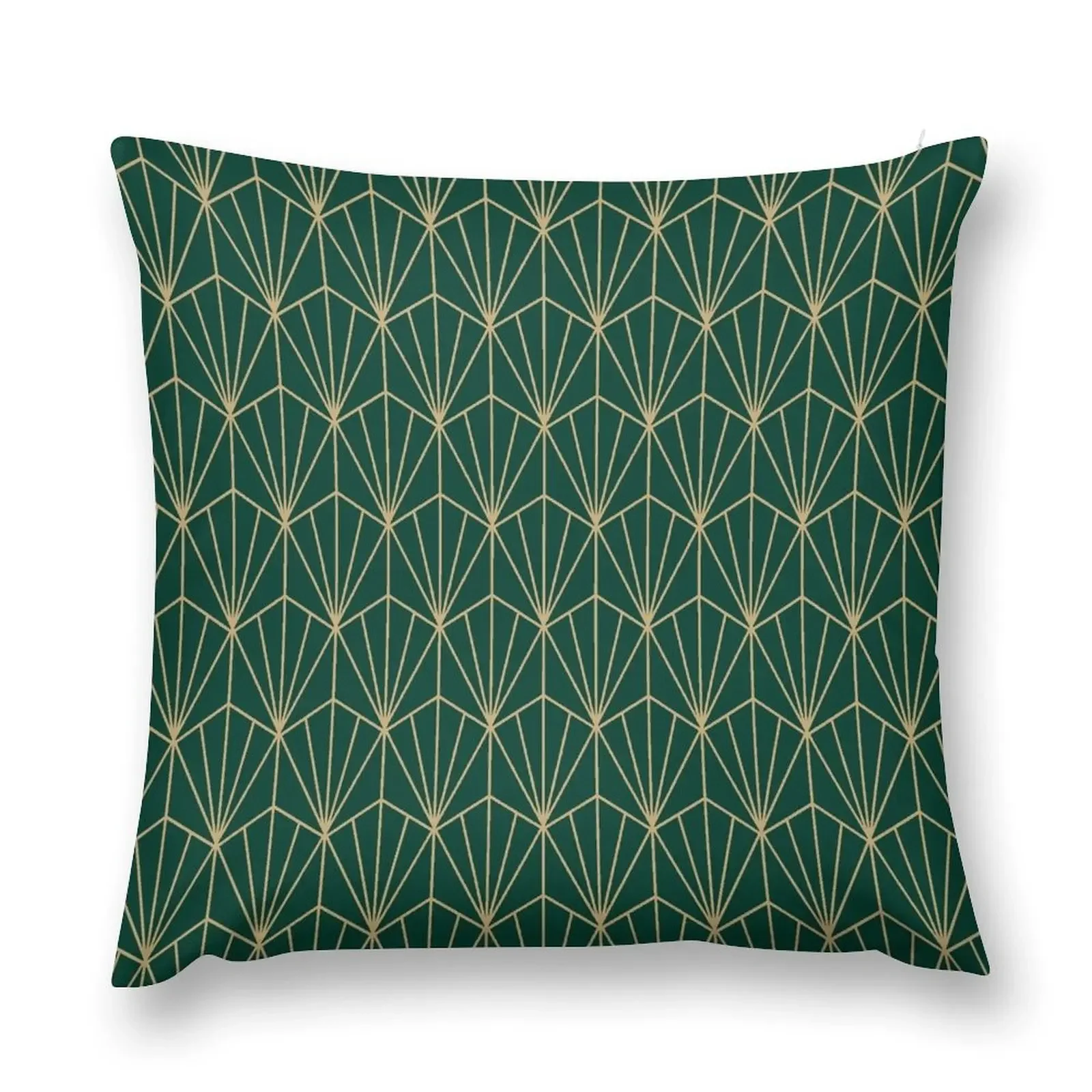 

Art Deco in Green and Gold Throw Pillow luxury decor Cushions For Decorative Sofa christmas decorations for home 2025 pillow