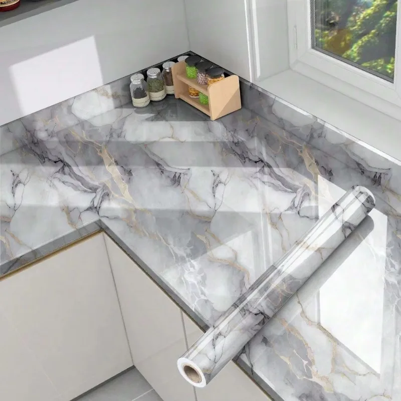 CustomizationWallpaper Marble Grain Self-Adhesive Wall Sticker Drawer Liner Film Renovation Stickers Peel Wall Panels Decoration