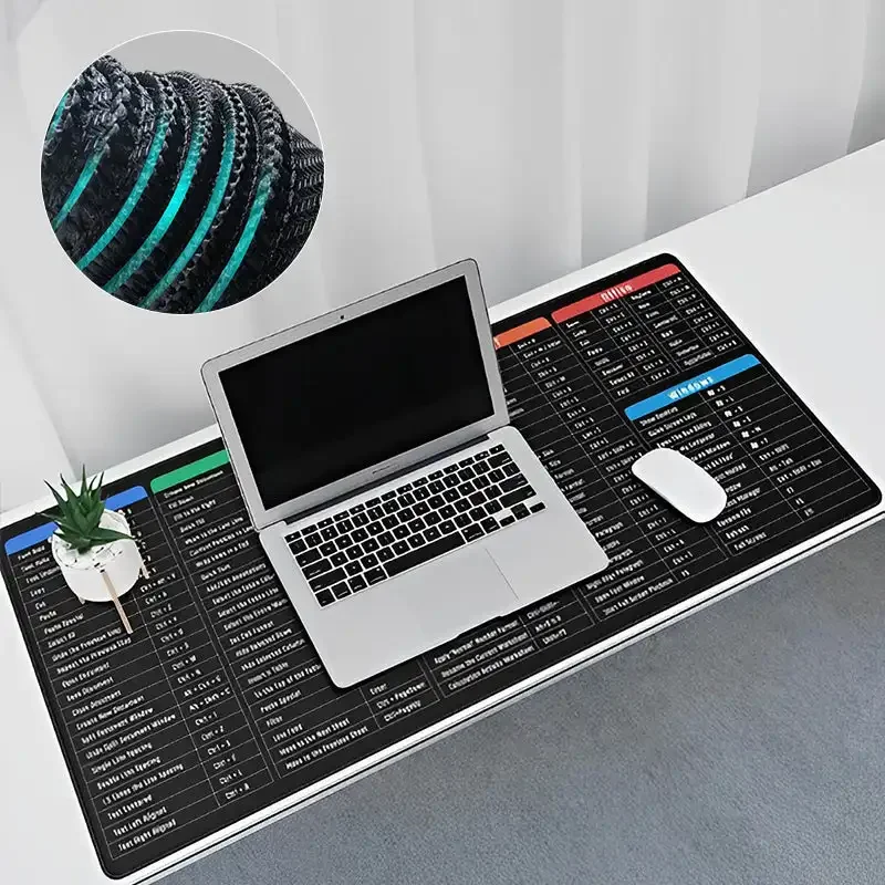 Anti-Slip Keyboard Pad Anti-Rutsch-Tastatur-Pad Quick Key Super Large- With Office Software Pattern Shortcut Mouse Pad Mat