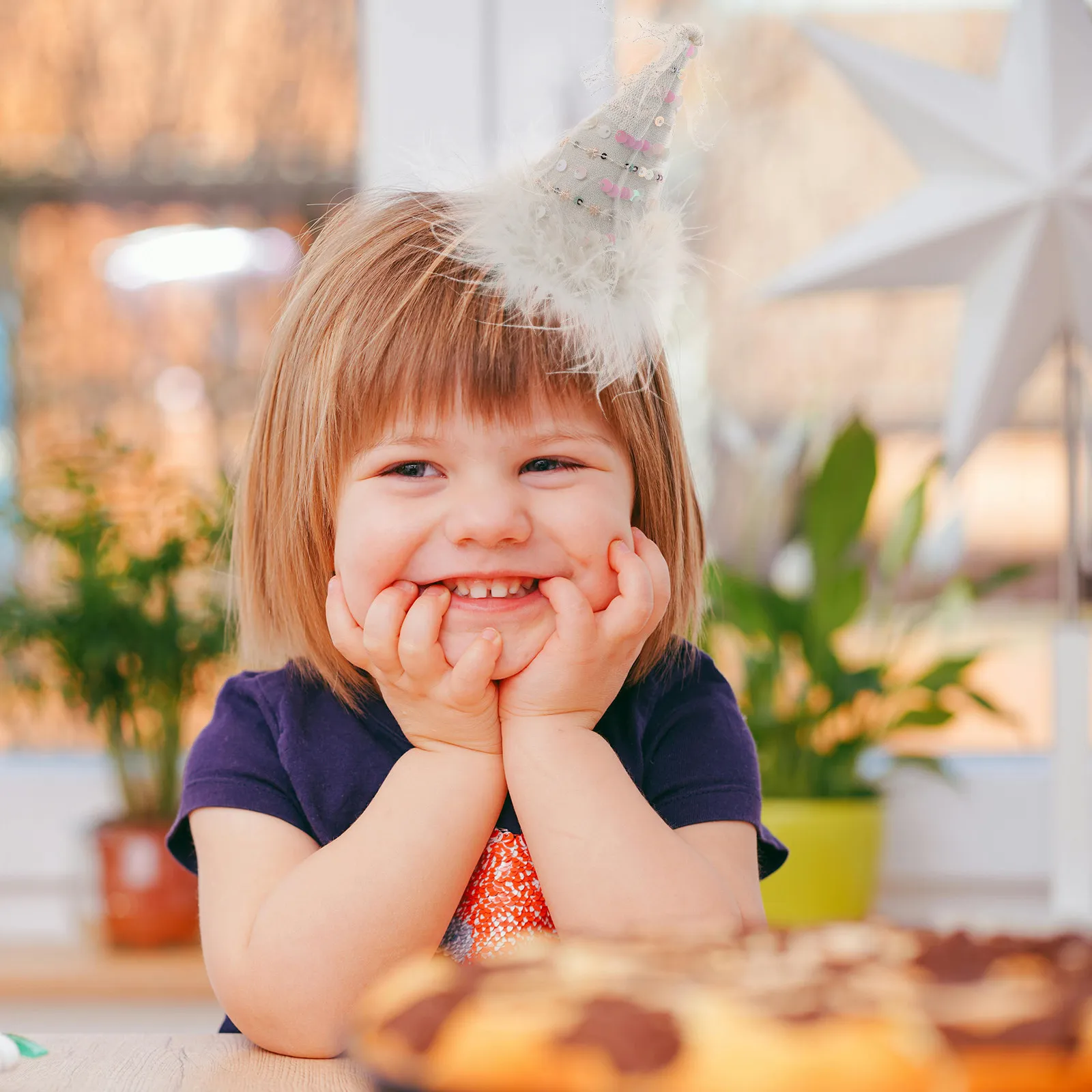 

Заколка для волос в виде конуса на день рождения, для маленьких девочек, милая, блестящая, для вечеринок, танцев, карнавалов, нарядная заколка-зажим, аксессуар