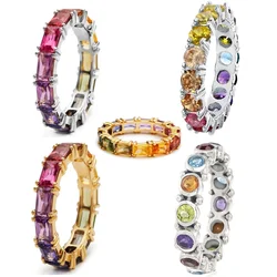 Xuan Rainbow Color Women's Ring Simple Fashion Light Luxury Attending Ball Accessories Daily Wearing Jewelry Wholesale