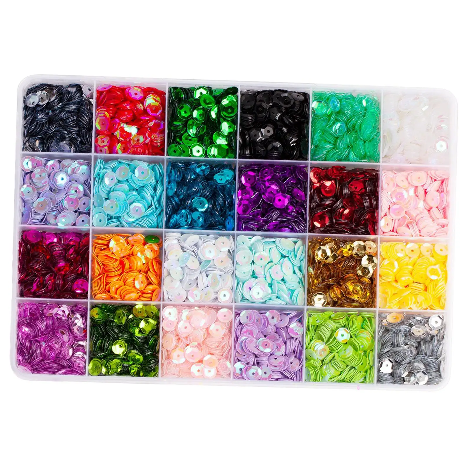 Nail Art Sequins for Women Girls 24 Grids for Card Making DIY Nails Supplies DIY Crafting Stage Performance Nail Art Decoration