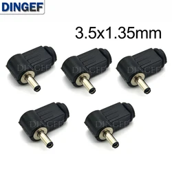 5PCS/lot 3.5x1.35mm DC Plug 90 degree elbow 3.5*1.35MM DC power plug wiring assembly welding wire type 3.5*1.35