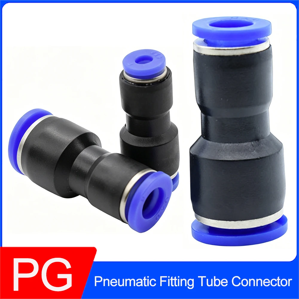 PG Pneumatic Straight Reducer Fitting Tube Connector Fittings Air Water Pipe Quick Push In Hose Coupling EU 1/4 6mm 8mm 10mm