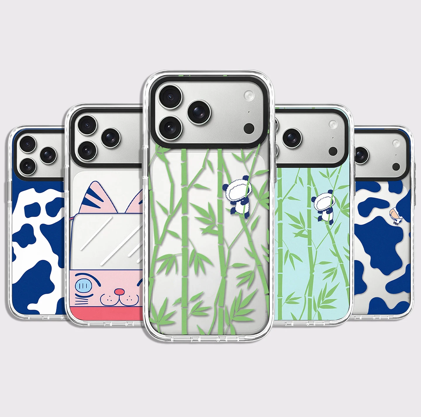 Bamboo Panda White Border Magnetic Phone Case Cover for IPhone 12 13 14 15 16 17 18 Pro Max Case