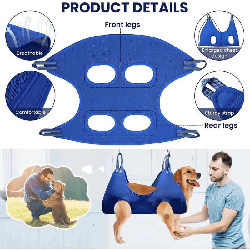 

Pet grooming hammock reinforced grommets non-pilling sandwich net restraint device easily trim nails and bath Dog Cat Hammock