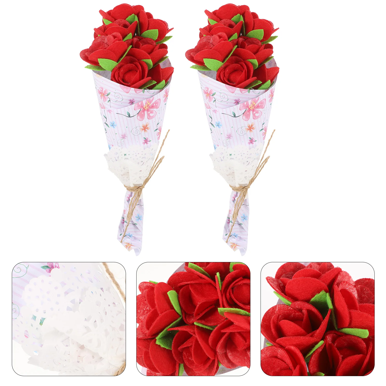 2Sets Unique DIY Bouquet Craft Material Kids Hand-Making Bouquet Coordination Improvement DIY Flower Accessory for Creative Play